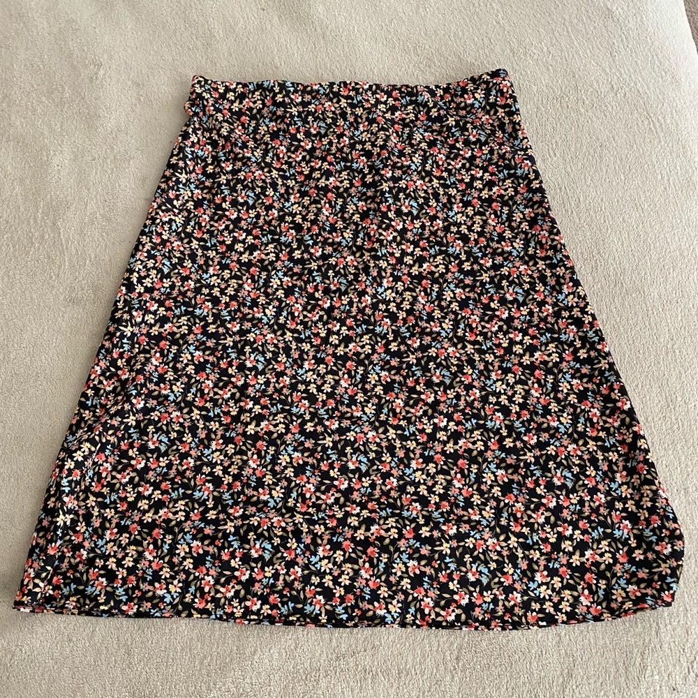 Loft floral midi skirt